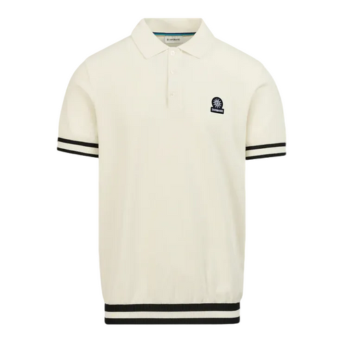 Sandbanks Stripe Hem Polo Shirt: ECRU