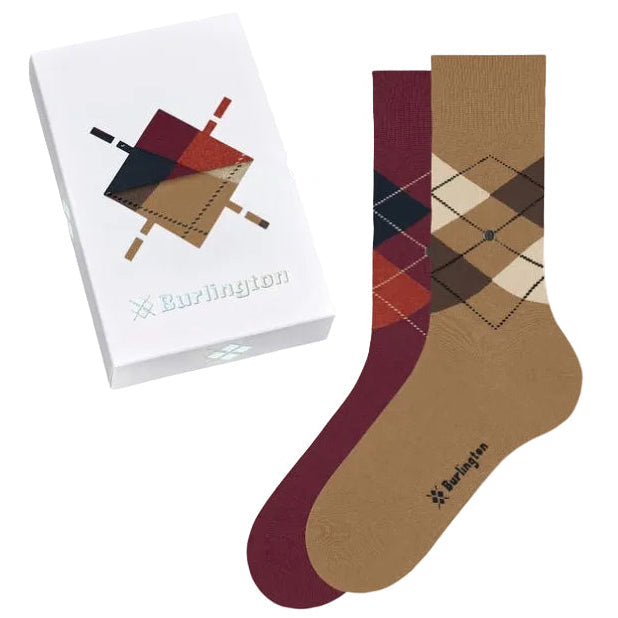 Burlington 2 Pack Gift Box: BROWN/BURGUNDY