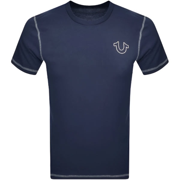 True Religion Flatlock T-Shirt: BLUE MELANGE