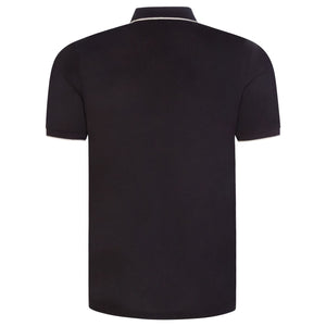 
                
                    Load image into Gallery viewer, Emporio Armani Mercerised Pique Zip Polo Shirt Black HemingCo
                
            