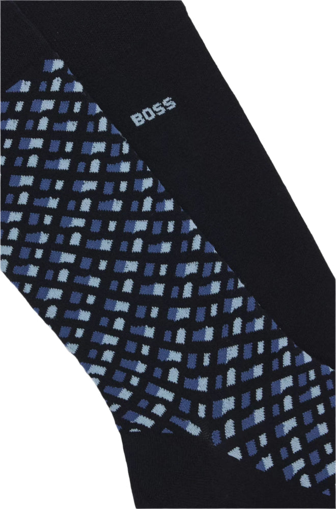 Hugo Boss Orange 2 Pack RS Logo Sock: DARK BLUE