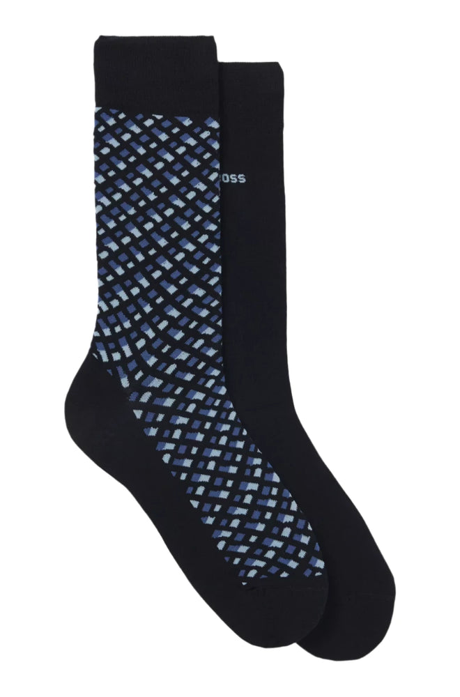 Hugo Boss Orange 2 Pack RS Logo Sock: DARK BLUE