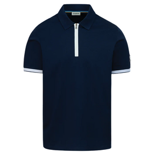 Sandbanks Silicone Zip Polo Shirt: NAVY