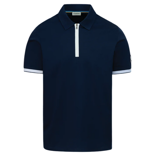 Sandbanks Silicone Zip Polo Shirt: NAVY