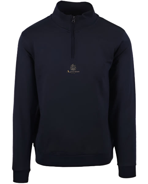 Aquascutum Active Small Logo Quarter Zip Sweatshirt: NAVY