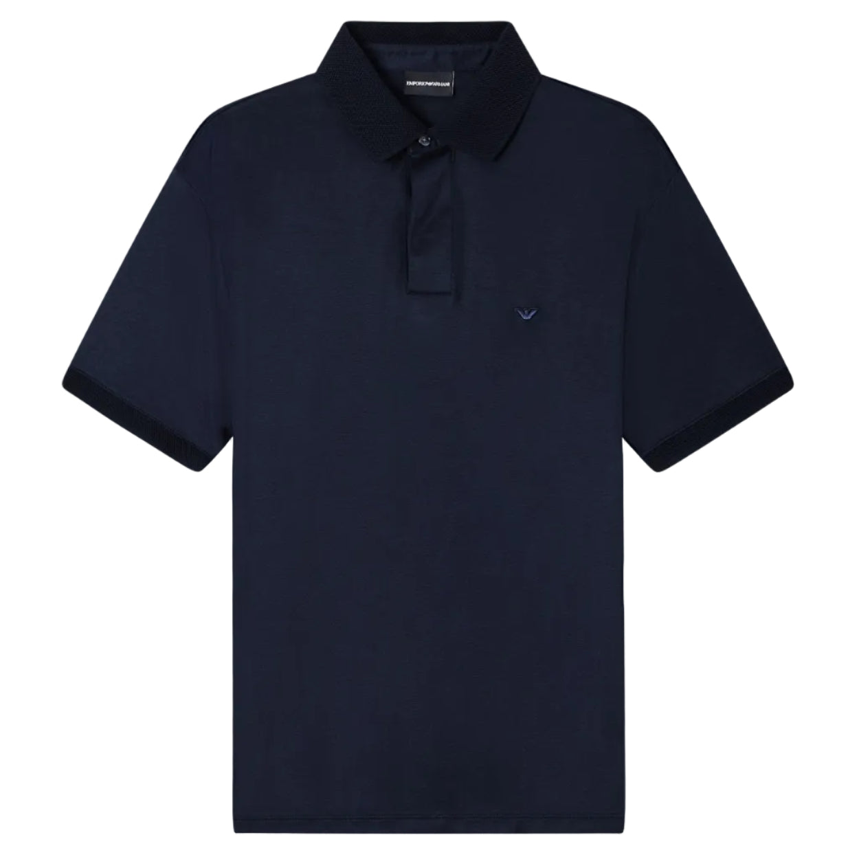 Emporio Armani Hidden Button Placket Polo Shirt: NAVY