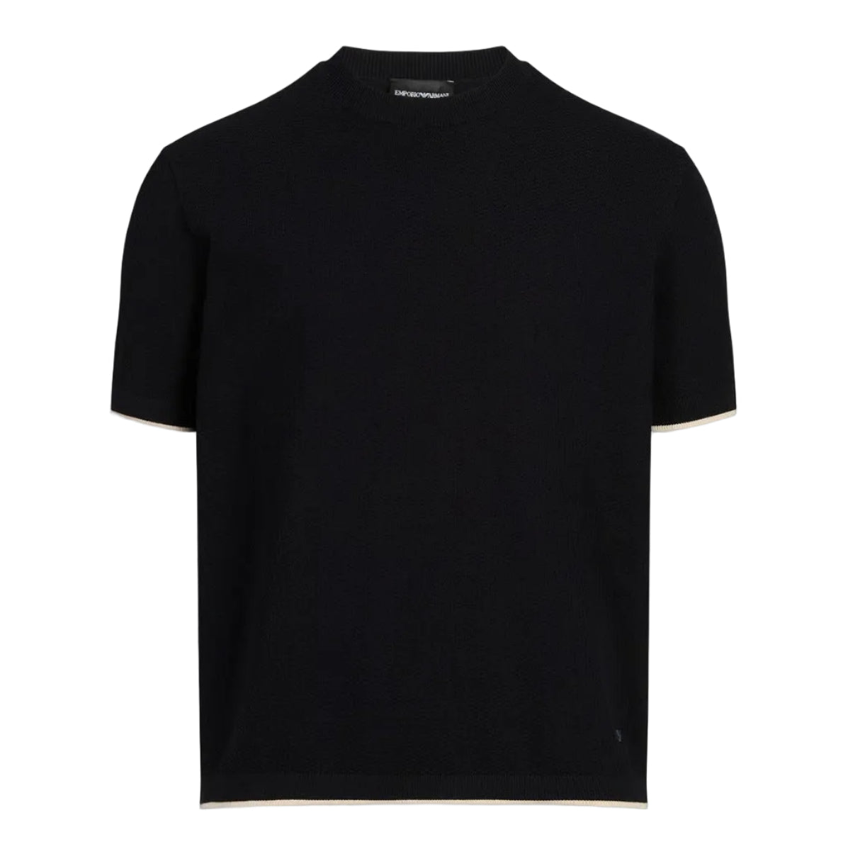 Emporio Armani Knitted Crewneck T-Shirt: NAVY