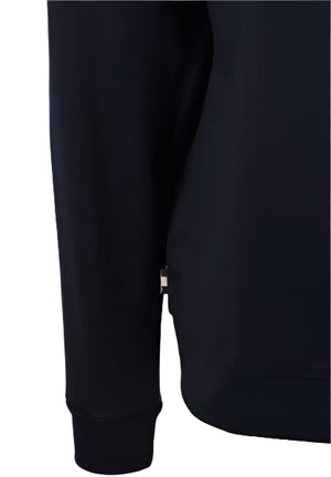 Aquascutum Active Small Logo Quarter Zip Sweatshirt: NAVY