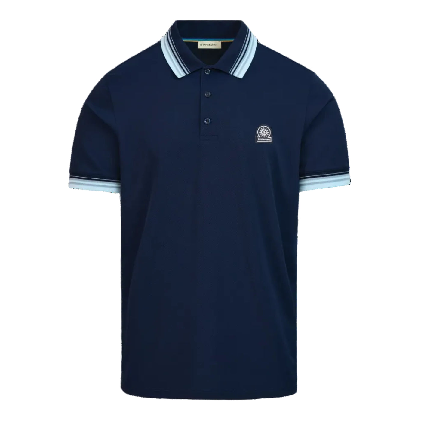 Sandbanks Gradient Rib Polo Shirt: NAVY