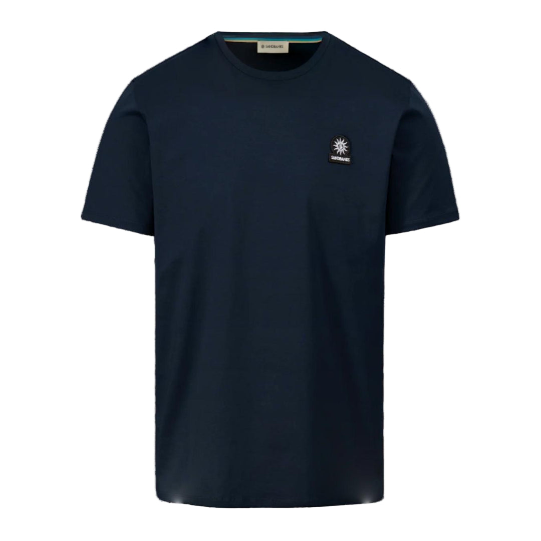 Sandbanks Badge Logo T-Shirt: NAVY