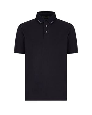 Emporio Armani Collar Logo Polo Shirt: NAVY