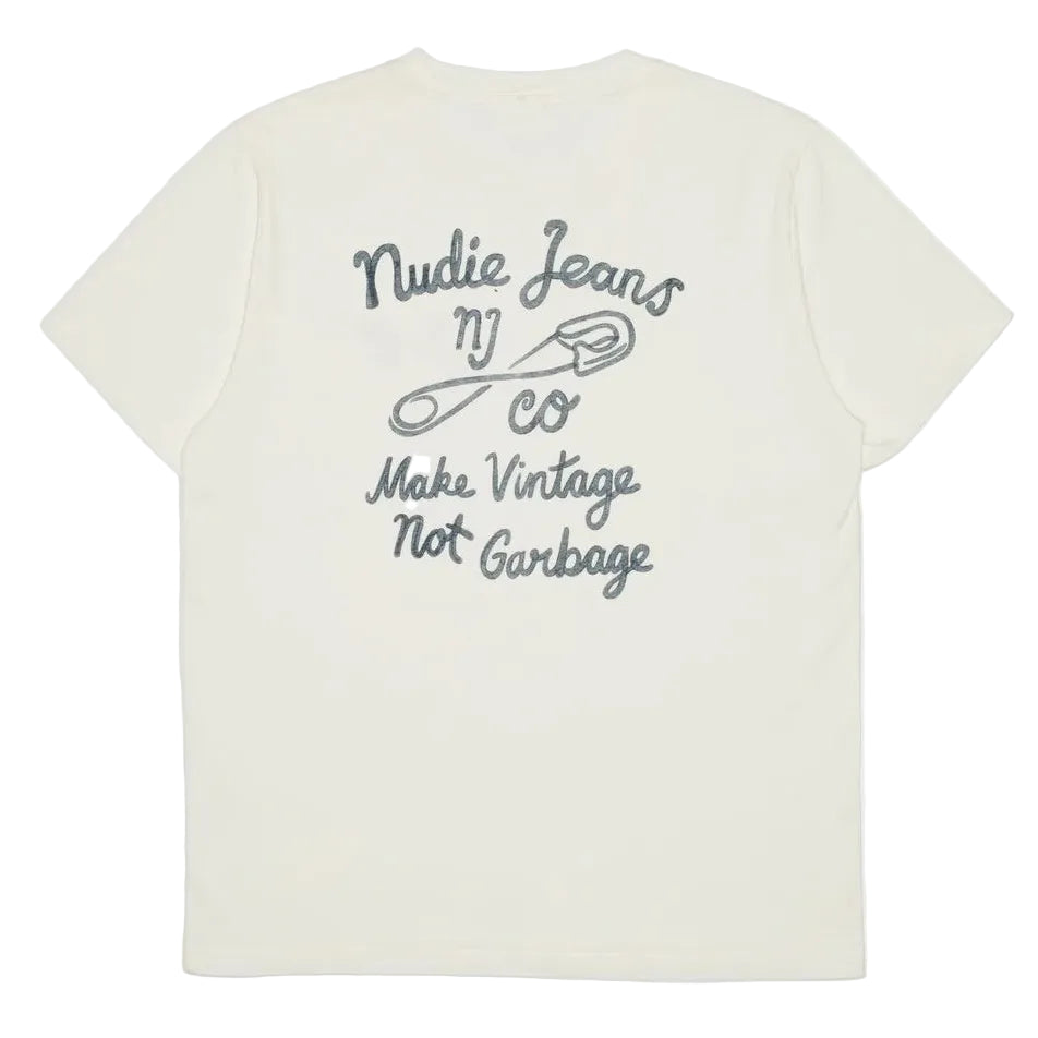 Nudie Jeans Roy NJCO Pin T-Shirt: CHALK WHITE