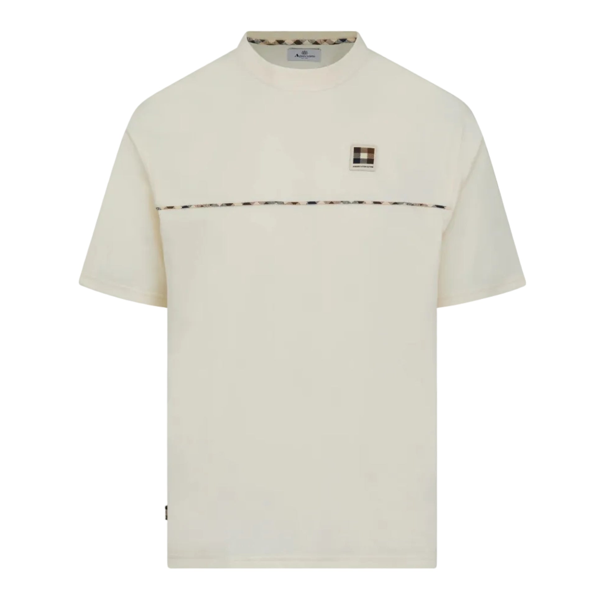 Aquascutum Active Piping Logo T-Shirt: OFF WHITE