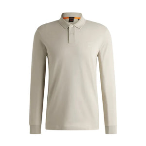 Hugo Boss Orange Passerby L/S Polo Shirt: LIGHT BEIGE