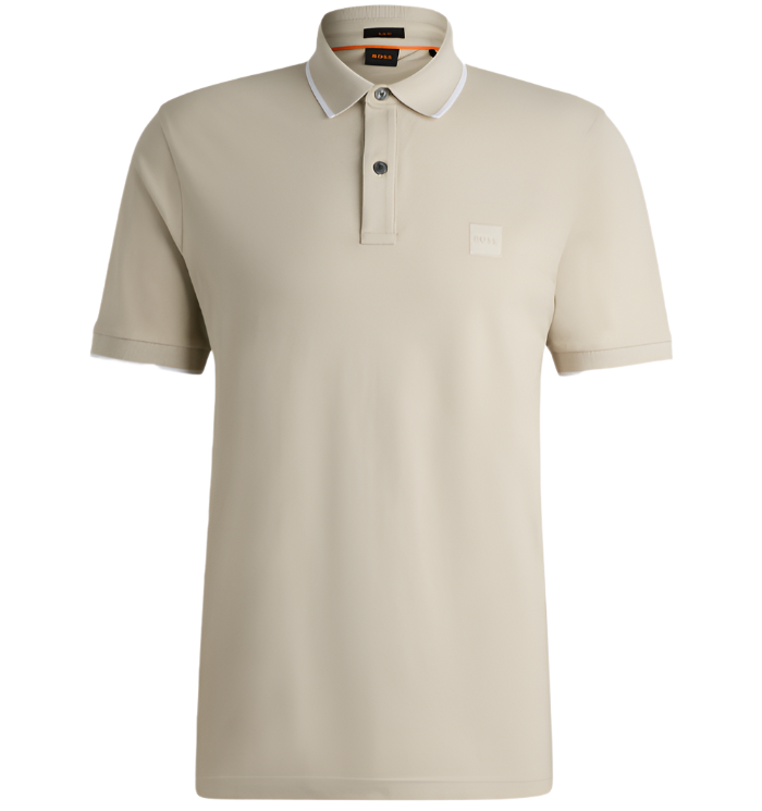 Hugo Boss Orange Passertip Polo Shirt: LIGHT BEIGE