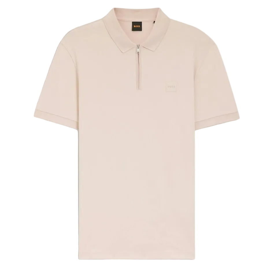 Hugo Boss Orange Passerzip Polo Shirt: OPEN PINK