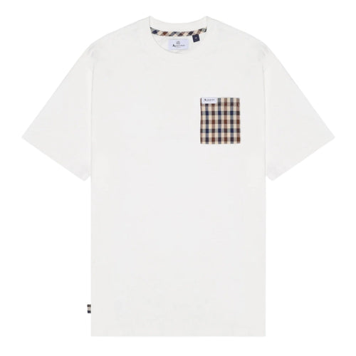 Aquascutum Active Club Check Iconic Pocket T-Shirt: NATURAL