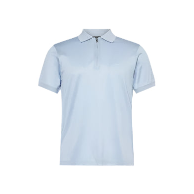 Emporio Armani 1/4 Zip Polo Shirt: LIGHT BLUE