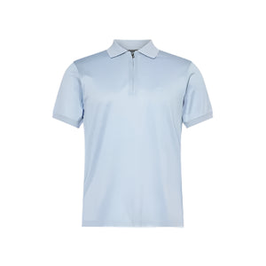 Emporio Armani 1/4 Zip Polo Shirt: LIGHT BLUE