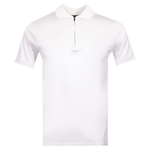 Emporio Armani 1/4 Zip Polo Shirt: WHITE