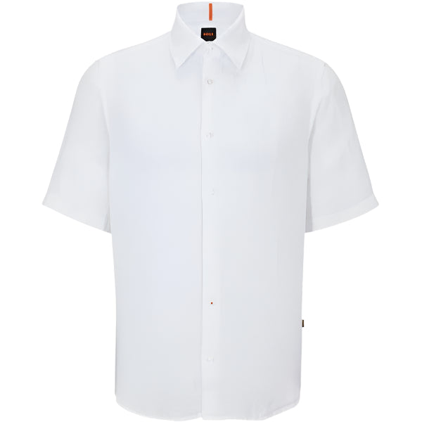 Hugo Boss Orange Rash_2 Linen S/S Shirt: WHITE