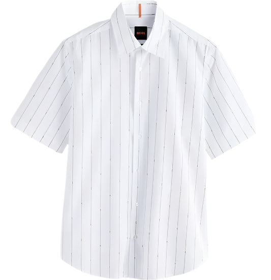 Hugo Boss Orange Rash_2_M Cotton S/S Shirt: WHITE
