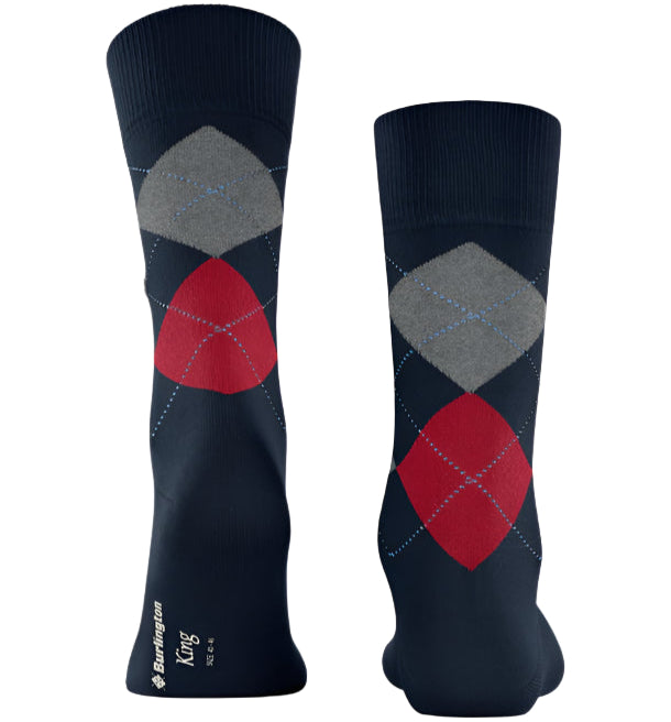 Burlington King Sock: NAVY/RED