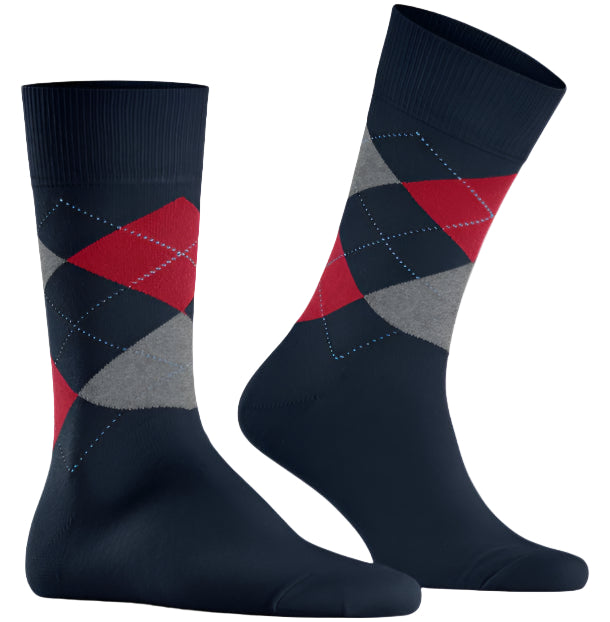 Burlington King Sock: NAVY/RED