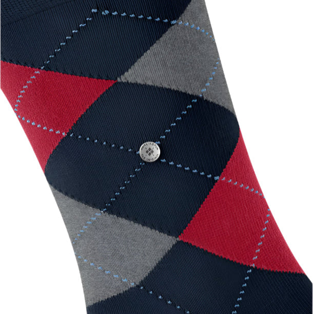 Burlington King Sock: NAVY/RED