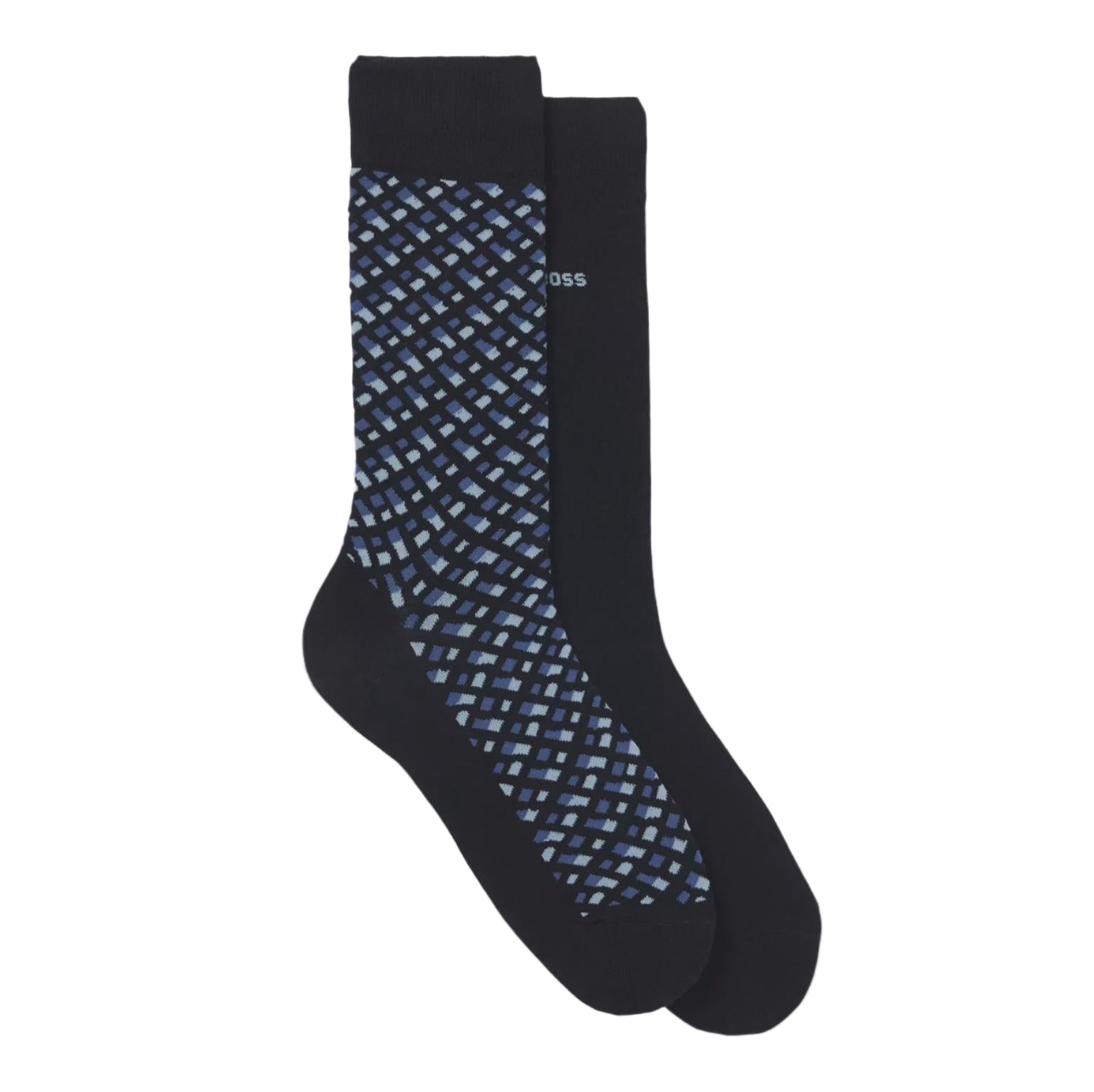 Hugo Boss Orange 2 Pack RS Logo Sock: DARK BLUE