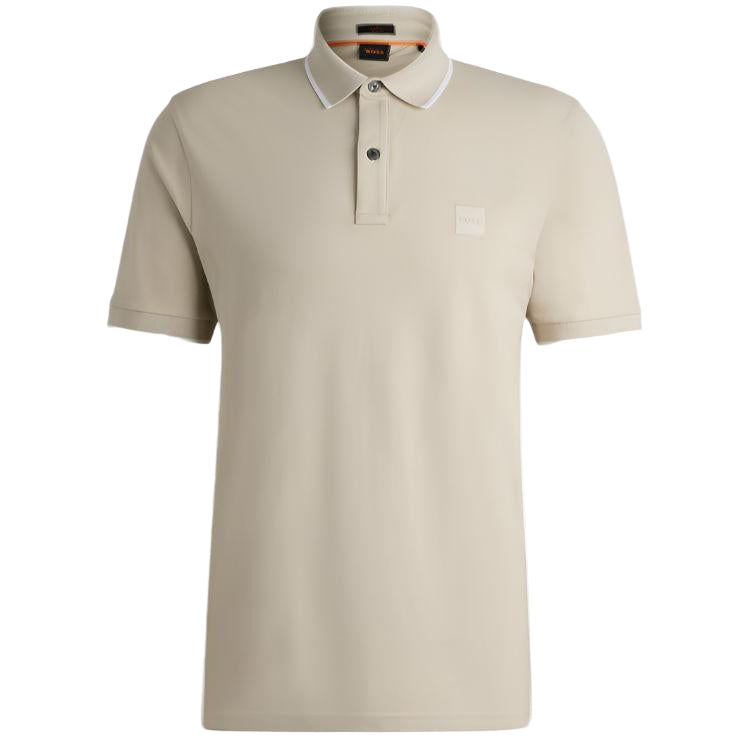 Hugo Boss Orange Passertip Polo Shirt: LIGHT BEIGE