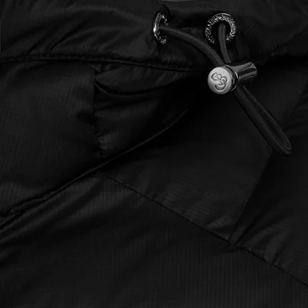 Sandbanks Hooded Micro Ripstop Puffer Jacket: BLACK