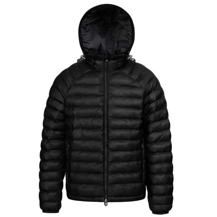 Sandbanks Hooded Micro Ripstop Puffer Jacket: BLACK