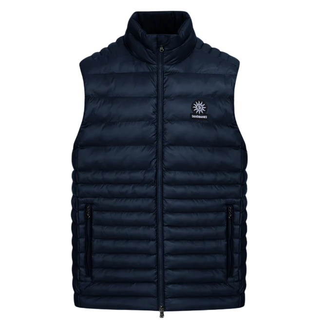 Sandbanks Hooded Micro Ripstop Puffer Gilet: NAVY