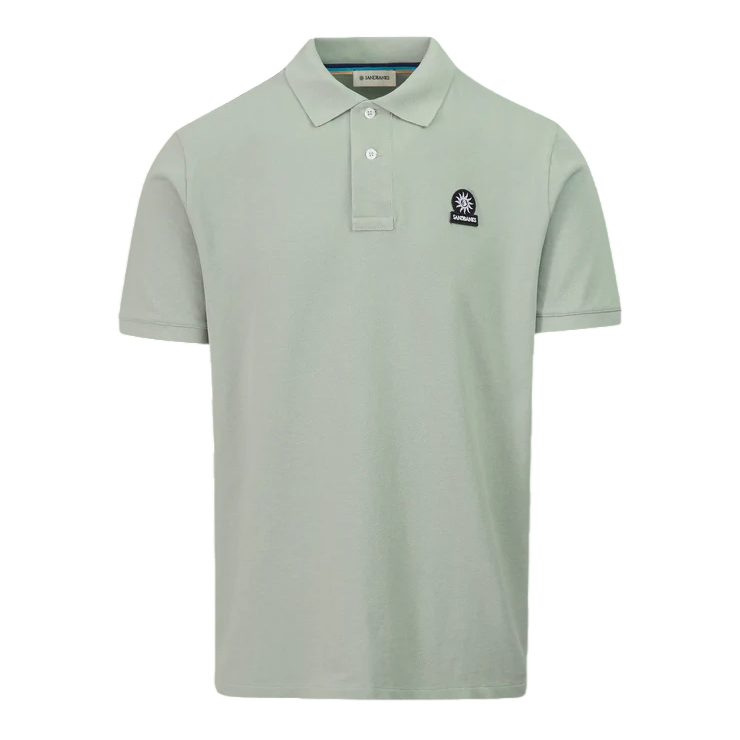 Sandbanks Badge Logo Polo Shirt: SAGE