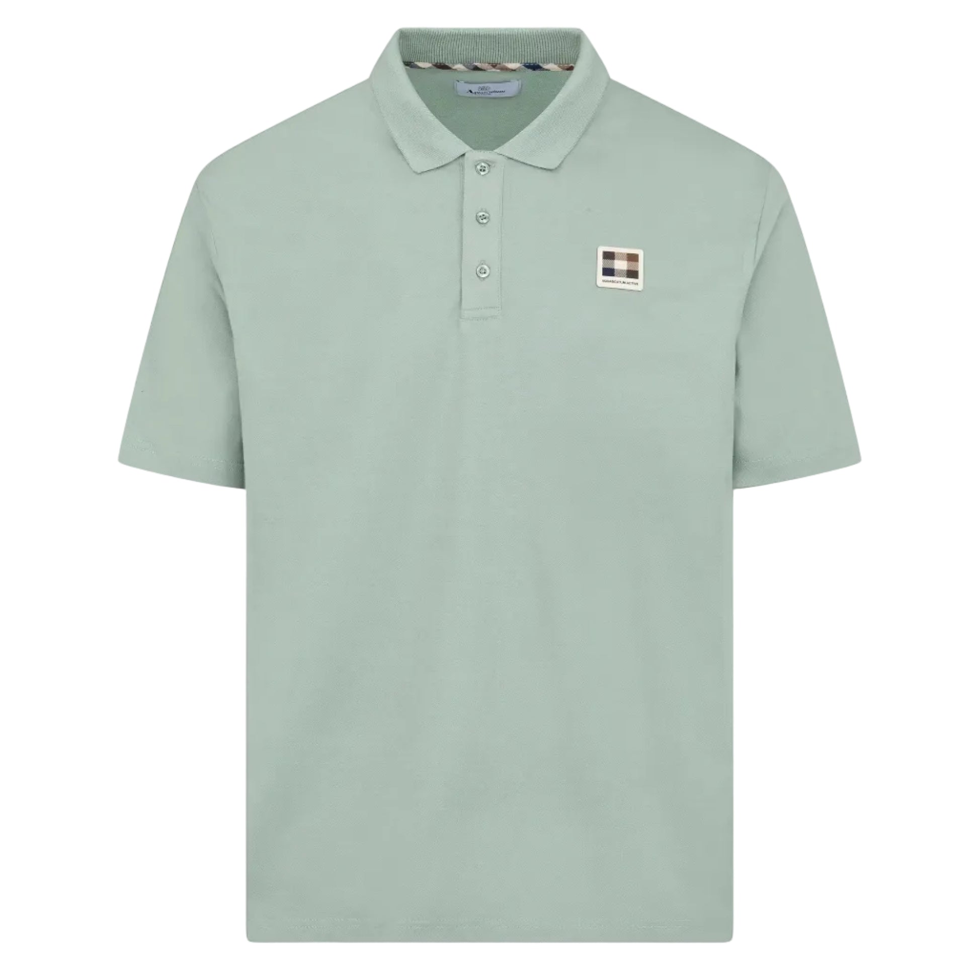 Aquascutum Active Piquet Badge Polo Shirt: SAGE