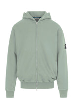 Sandbanks Badge Logo Zip Hoodie: SAGE