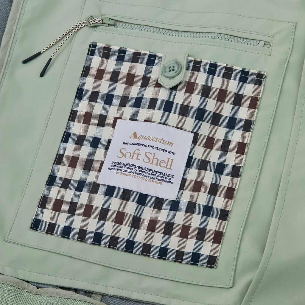 Aquascutum Active Soft Shell Mock Neck Jacket: SAGE