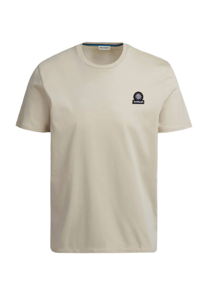 Sandbanks Badge Logo T-Shirt: STONE