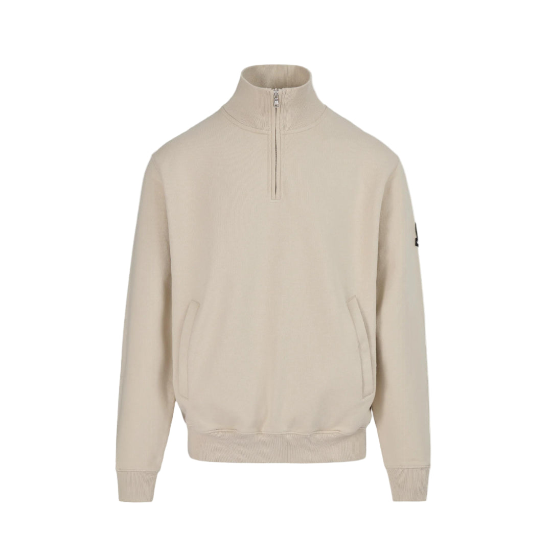 Sandbanks Quarter Zip Sweatshirt: STONE