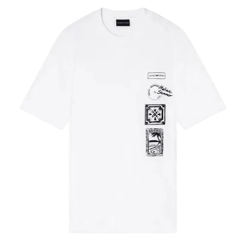 Emporio Armani Side Branding T-Shirt: WHITE