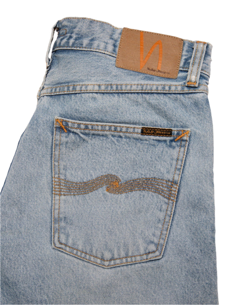 Nudie Jeans Seth Denim Shorts: SEA SALT (Light Stone Wash)
