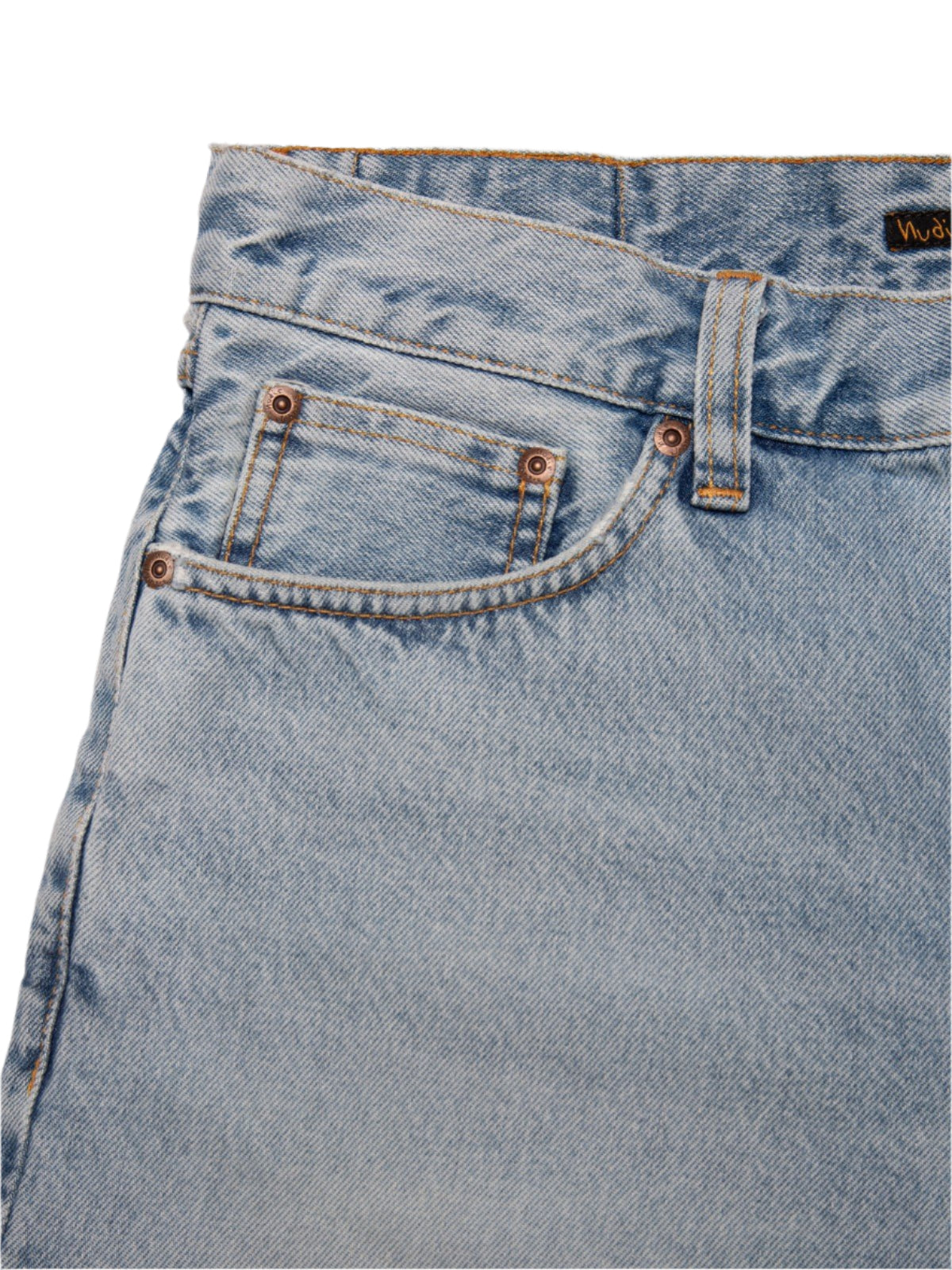 Nudie Jeans Seth Denim Shorts: SEA SALT (Light Stone Wash)
