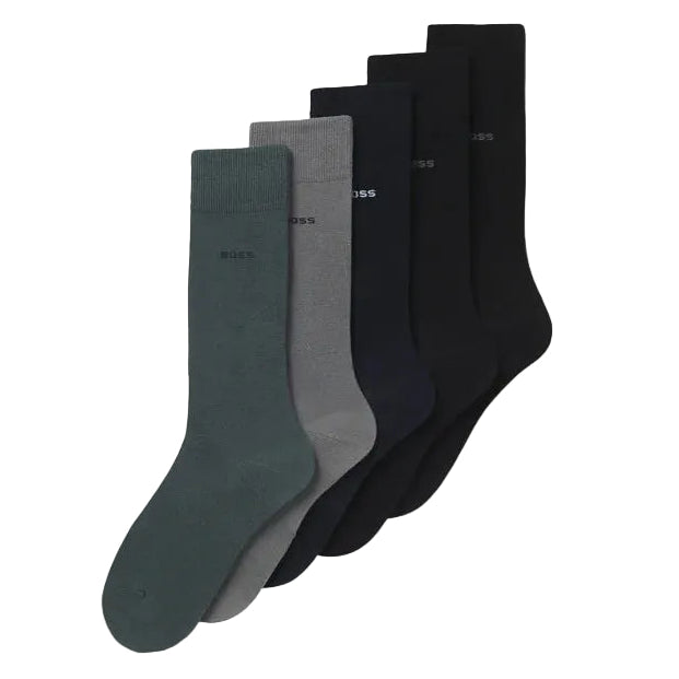Hugo Boss Orange 5 Pack RS Uni Business Sock: BLACK/GREY/BLUE