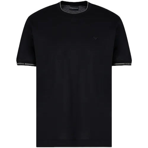 
                
                    Load image into Gallery viewer, Emporio Armani Stitched Logo T-Shirt Black HemingCo
                
            