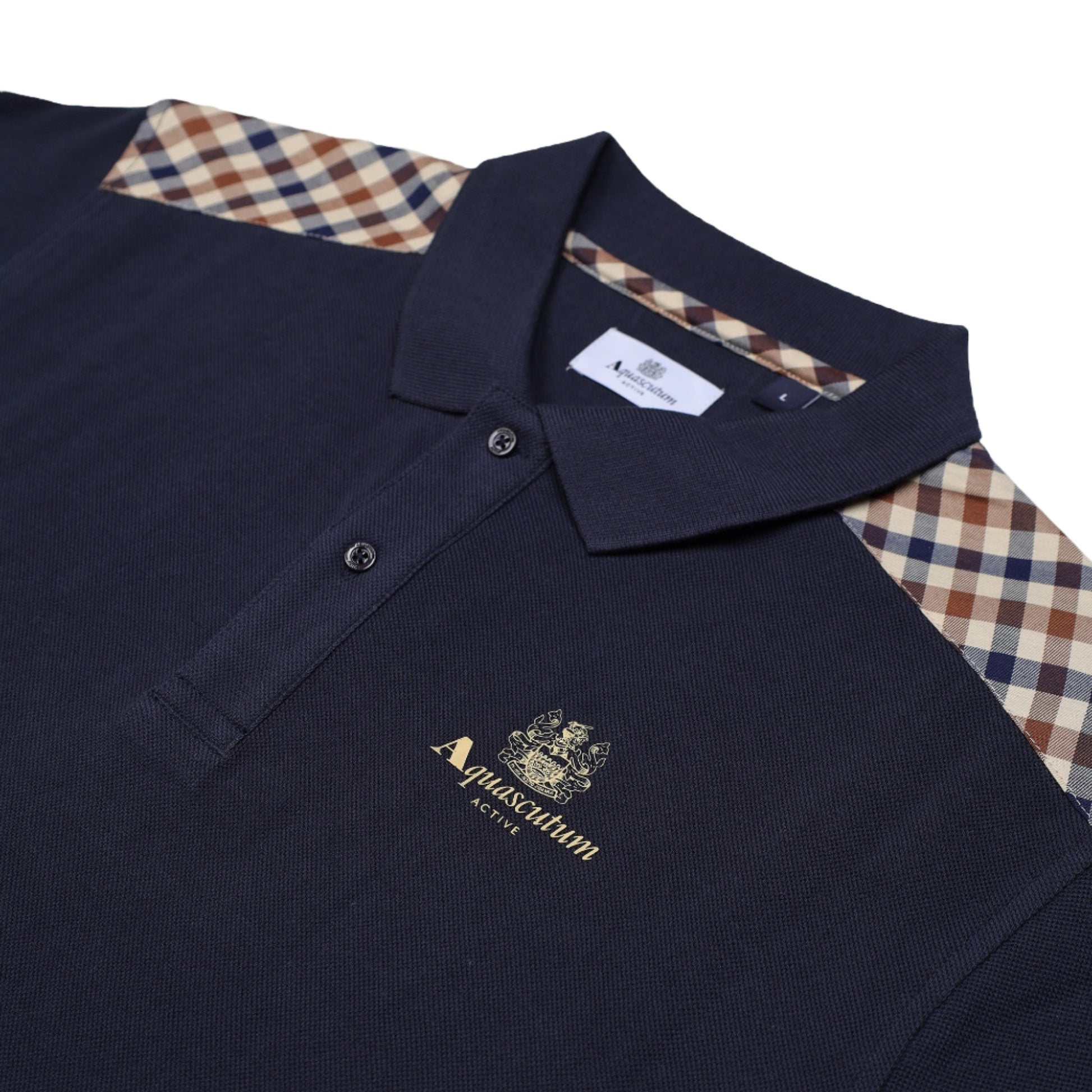 Aquascutum Active Stripes Polo Shirt: NAVY