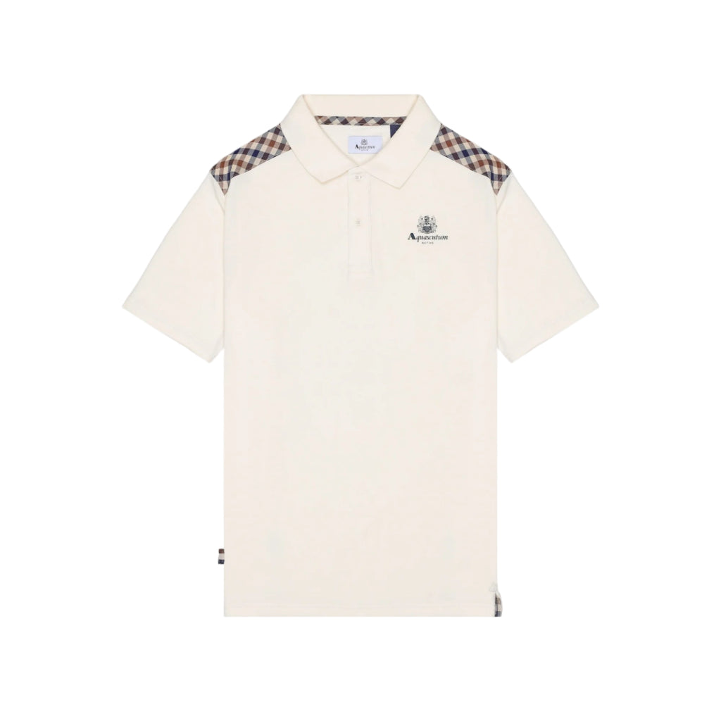 Aquascutum Active Stripes Polo Shirt: OFF WHITE