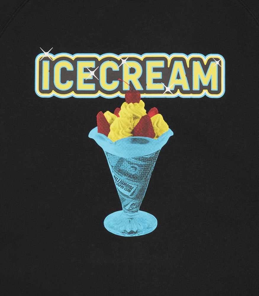 Icecream Sundae Crewneck Sweatshirt Black HemingCo