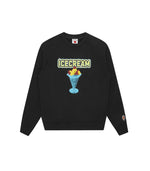 Icecream Sundae Crewneck Sweatshirt Black  HemingCo