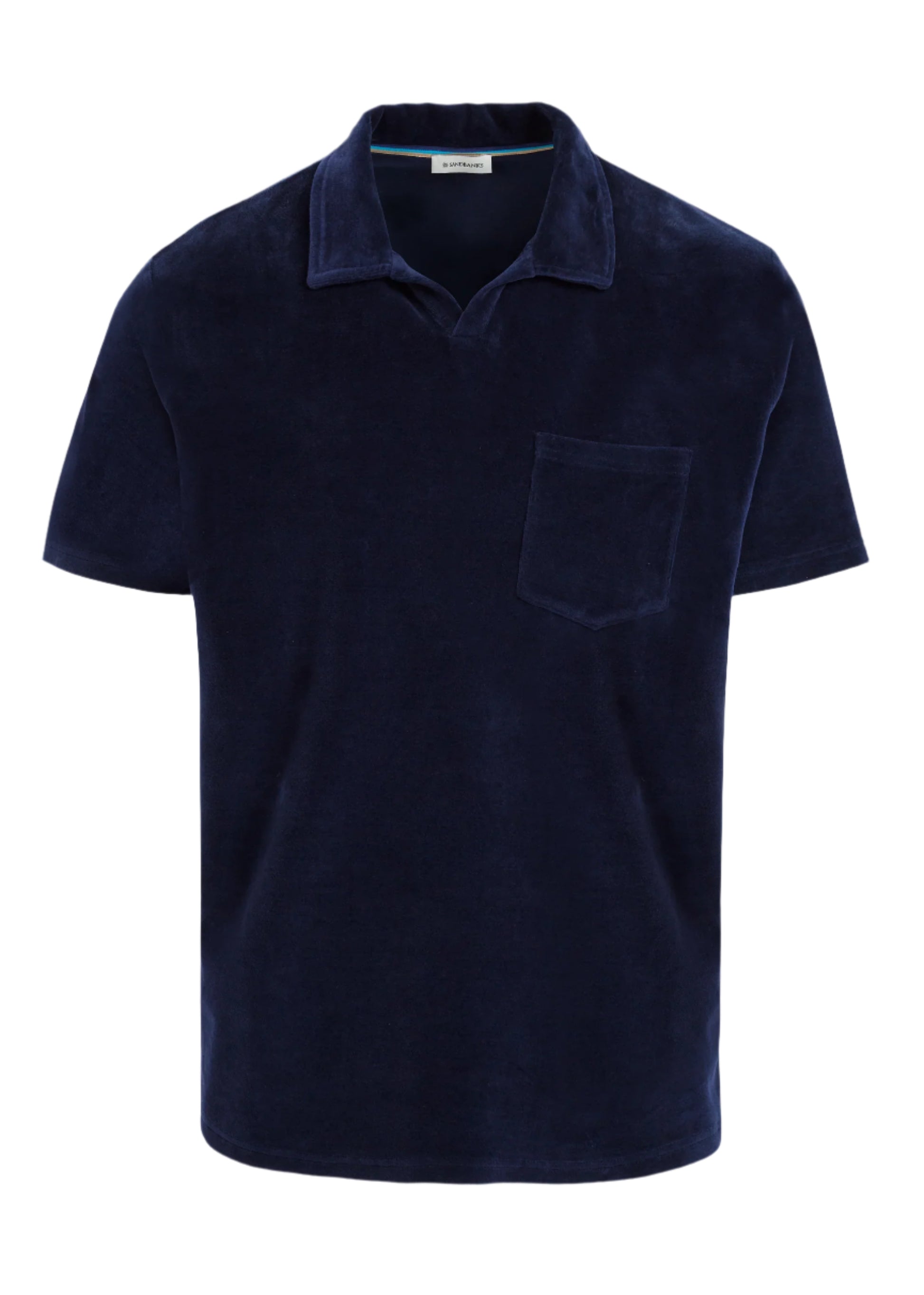Sandbanks Towelling Polo Shirt: NAVY